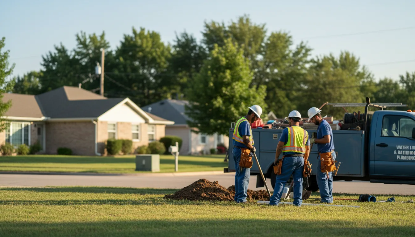 Residential water line and bathroom plumbing service in Minooka, IL